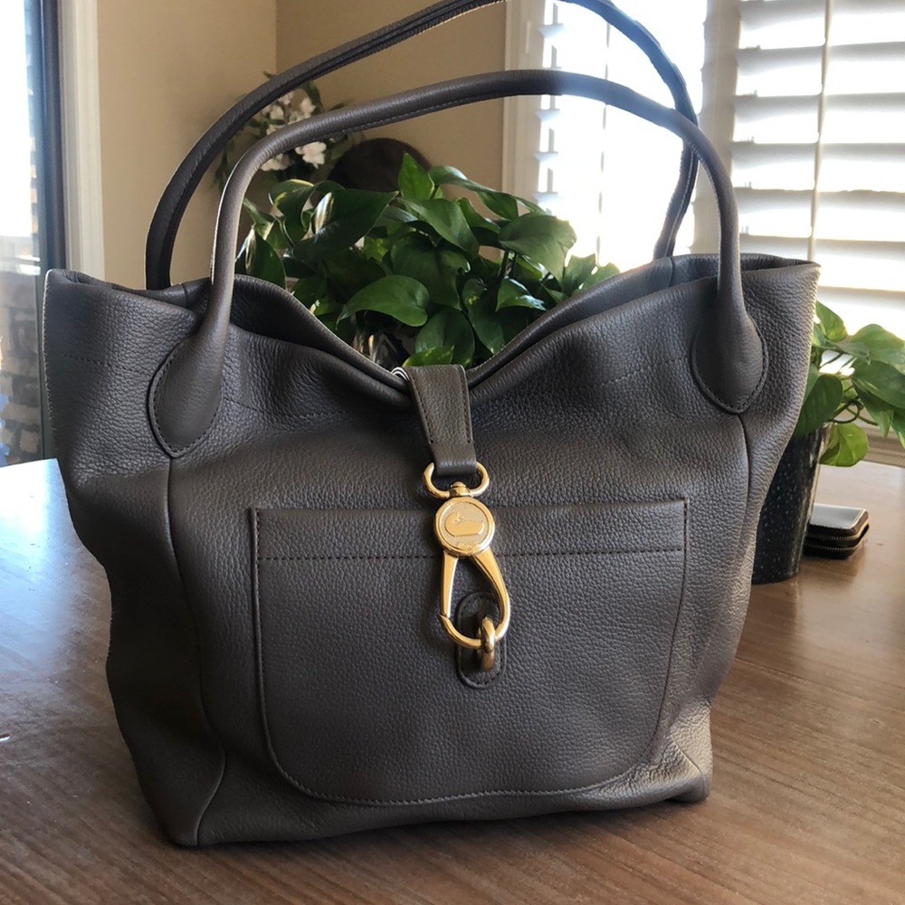 Dooney & Bourke Belvedere Logo Lock Tote Elephant